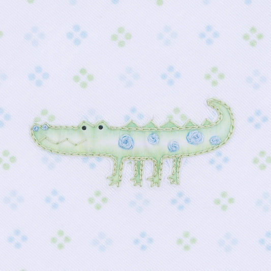 Alligator Pie Embroidered Footie