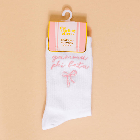 Sorority Embroidered Crew Socks