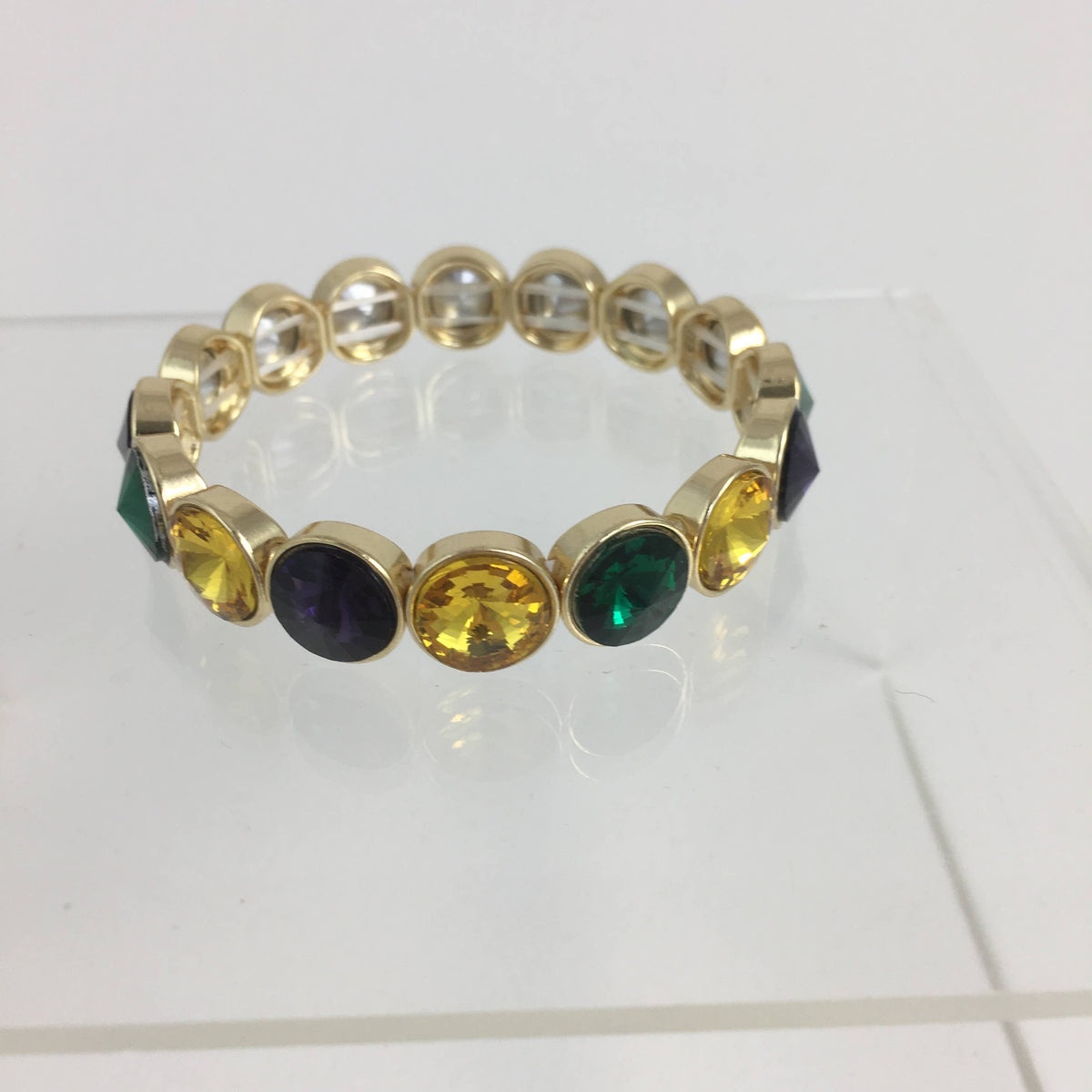 Mardi Gras Gemstone Stretch Bracelet