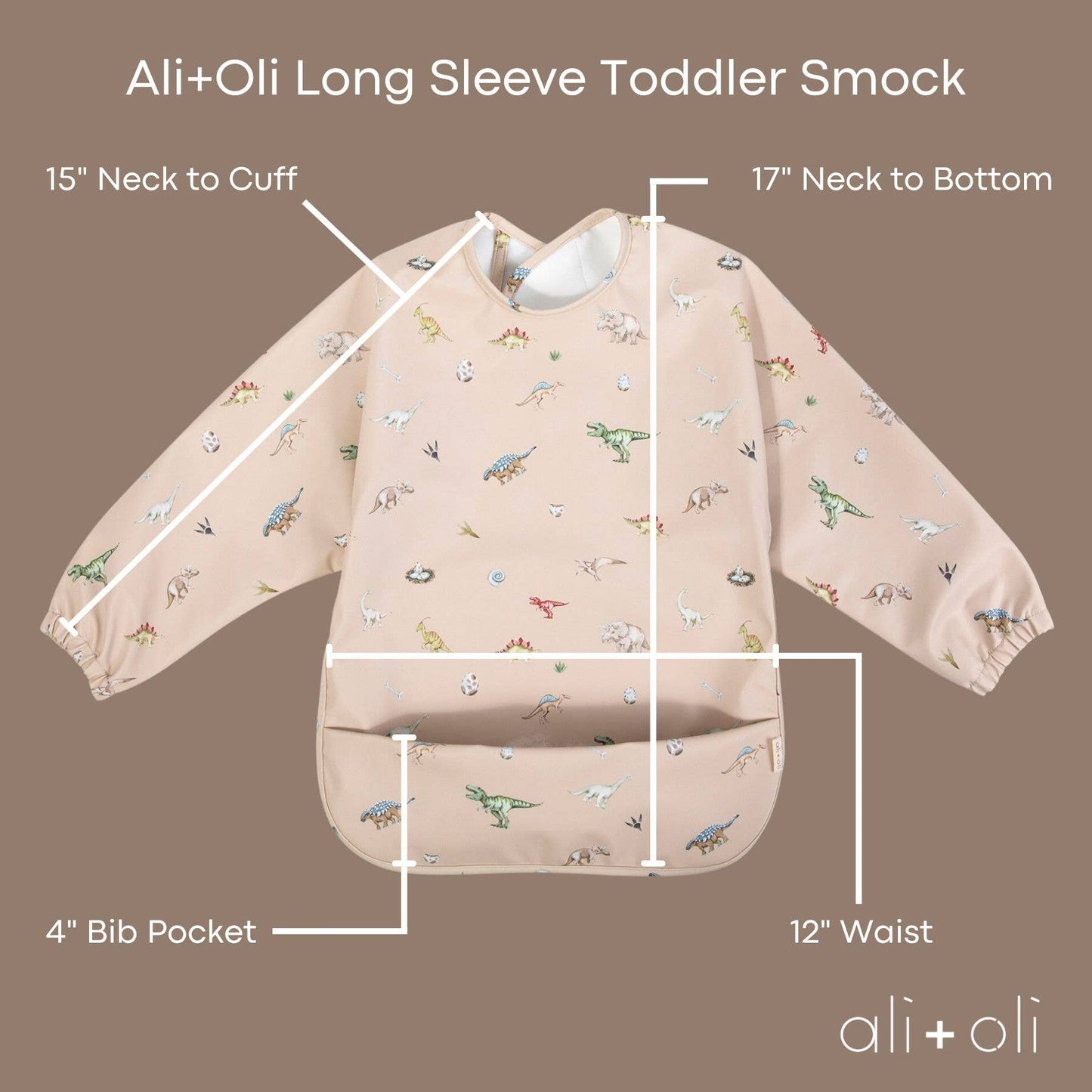 Smock Bib Long & Short Sleeve Set (Dino-Mint)