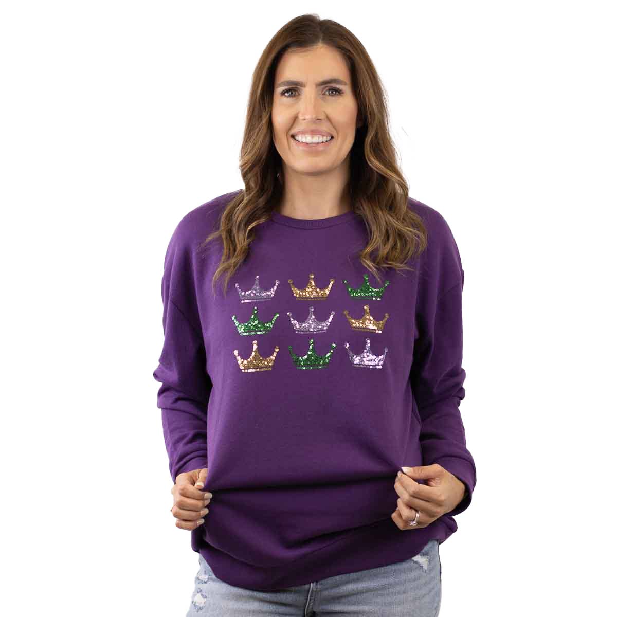 Victoria Crown Sequin Sweatshirt