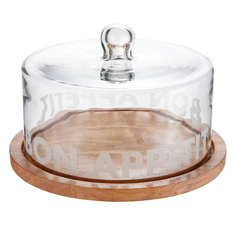 Face to Face Glass Serving Tray - Bon Appetit