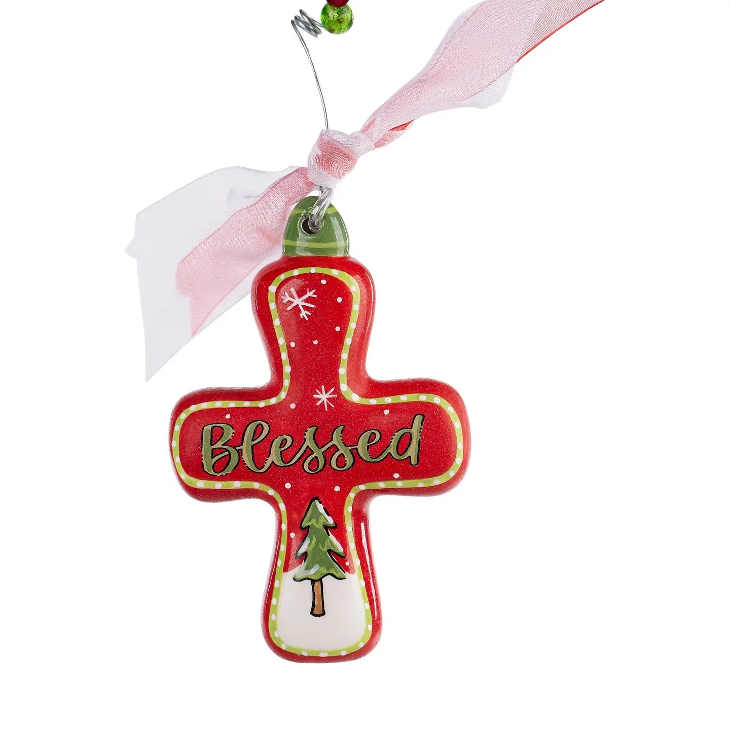 Blessed Christmas Tree Cross Ornament