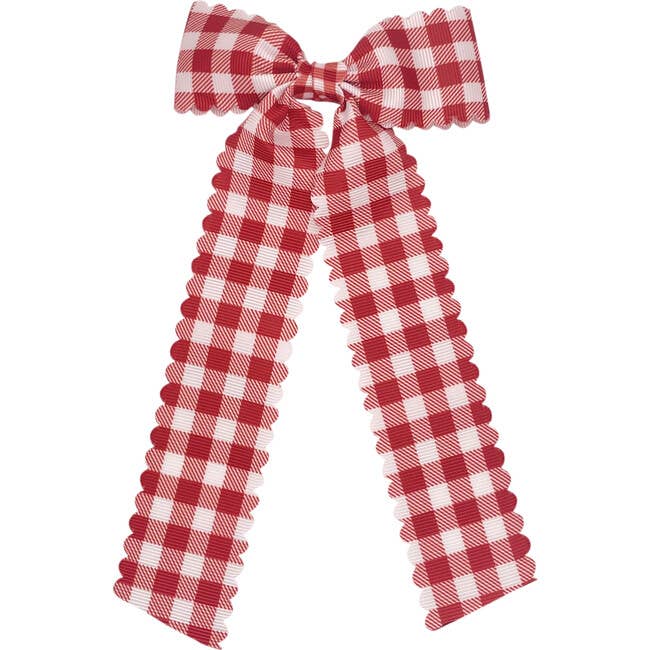 Gingham Long-tail bow: Medium