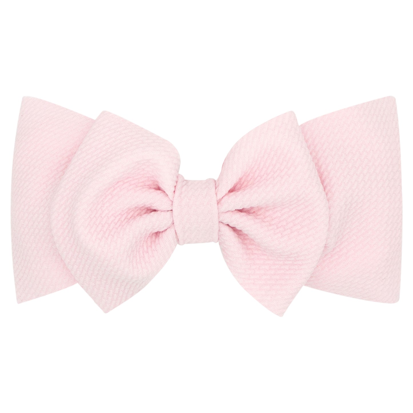 Rippled-Textured Large Baby Girls Bowtie on Matching Wide Band