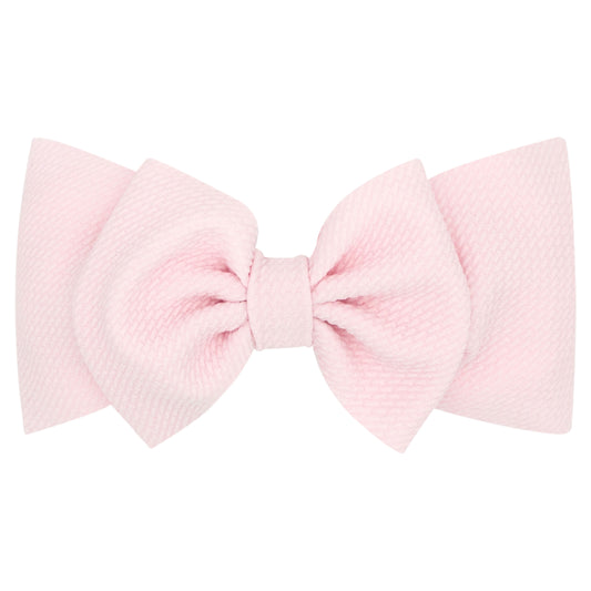 Rippled-Textured Large Baby Girls Bowtie on Matching Wide Band
