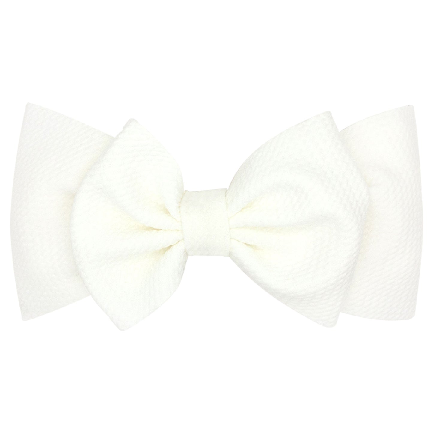 Rippled-Textured Large Baby Girls Bowtie on Matching Wide Band