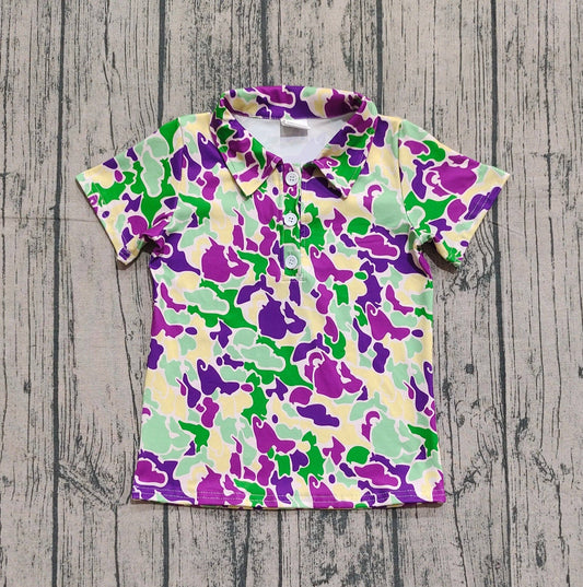 Mardi Gras Camo Polo