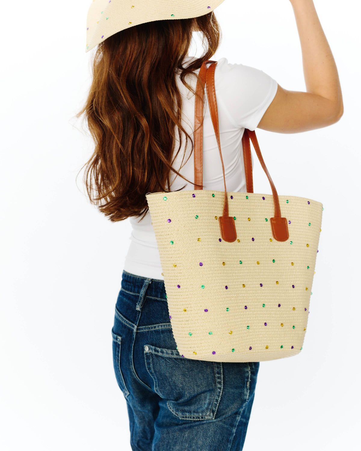 Mardi Gras Gemstone Woven Bag