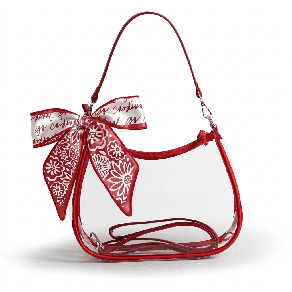Cardinal Sara Clear Purse with Scarf