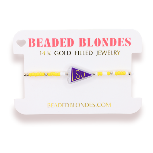 LSU Flag Bracelet: Standard 6.75 Inch