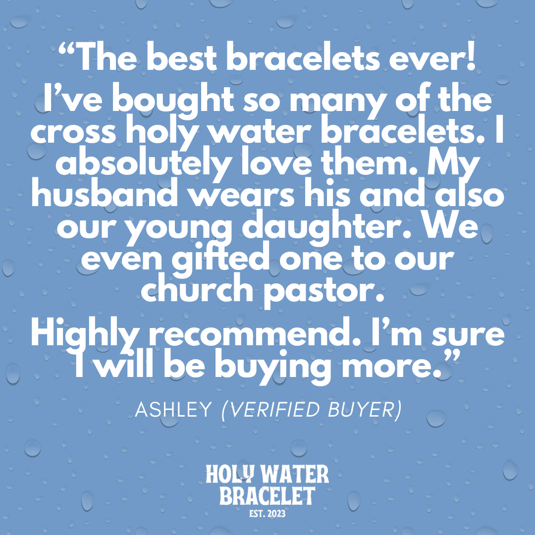 Holy Water Miraculous Mary Porcelan Bracelet: Waterproof Gold
