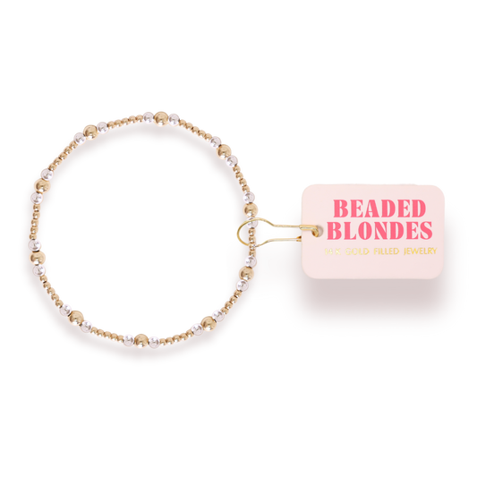 Dainty Sutton Bracelet in Gold with Silver: Standard 6.75 Inch