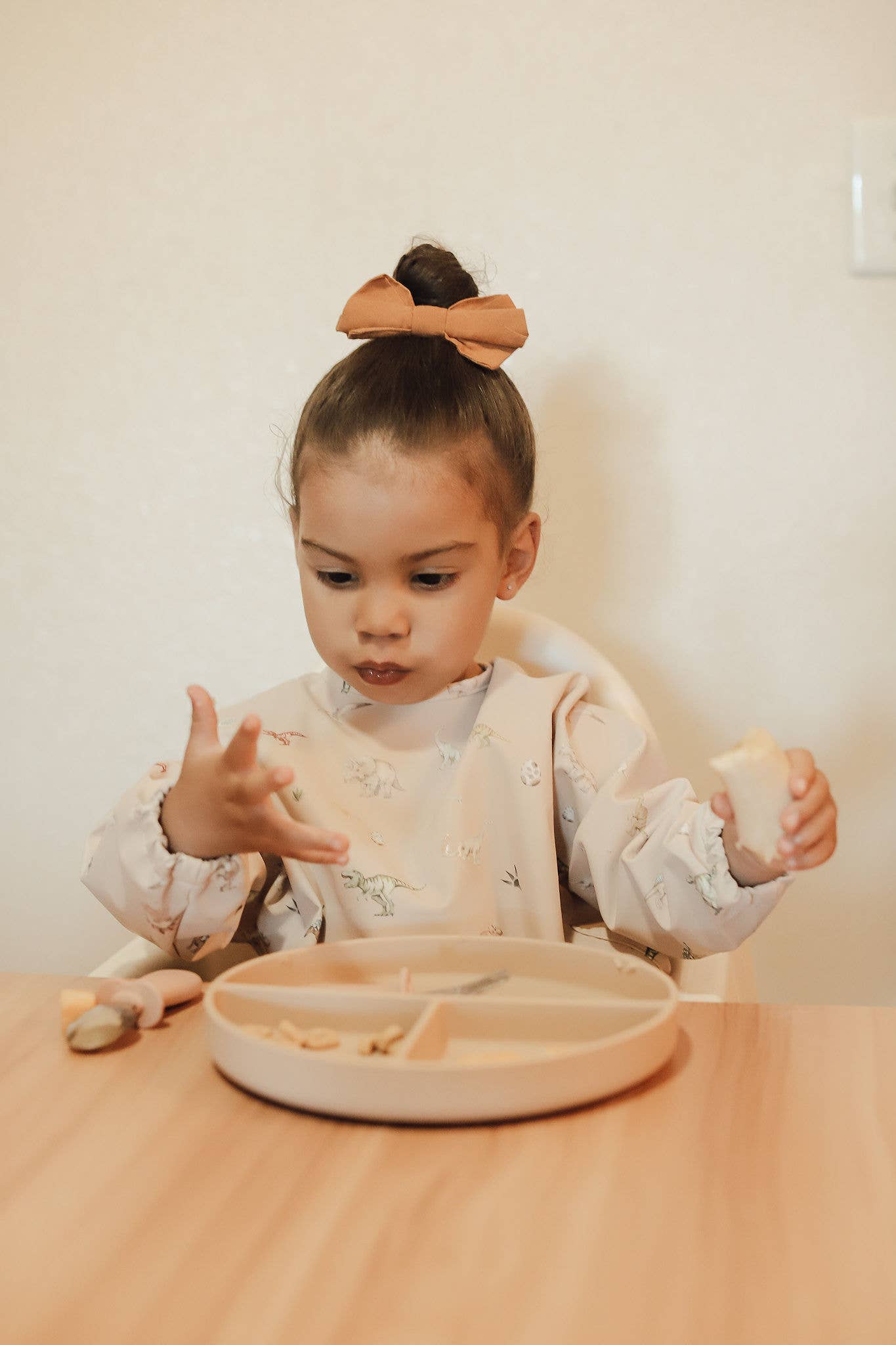Smock Bib Long & Short Sleeve Set (Dino-Mint)