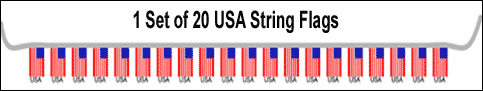 30ft String USA Flags