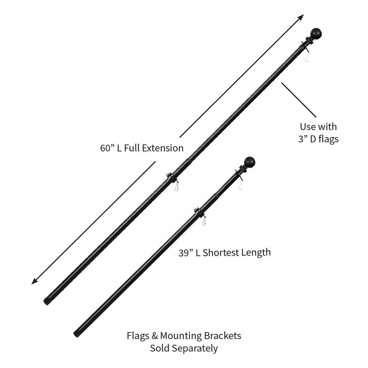 Extendable Metal House Flagpole