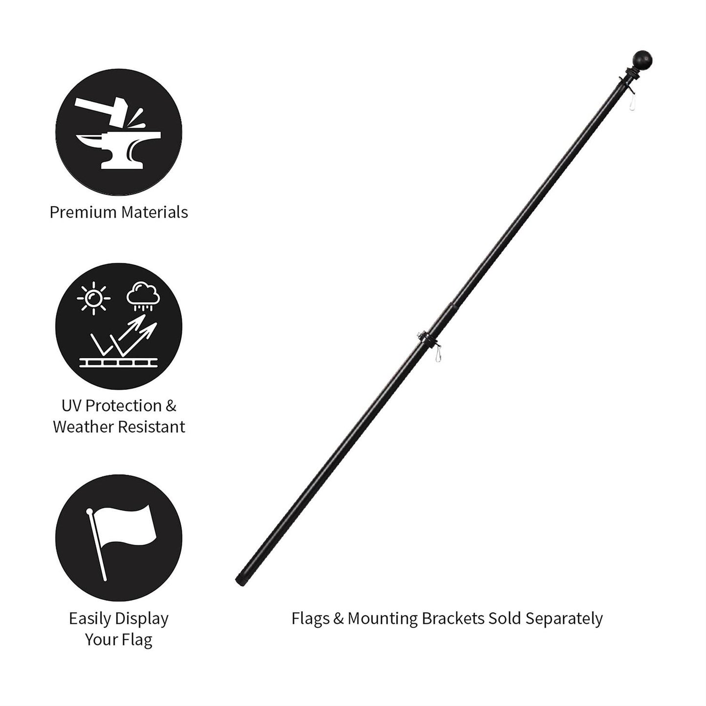Extendable Metal House Flagpole