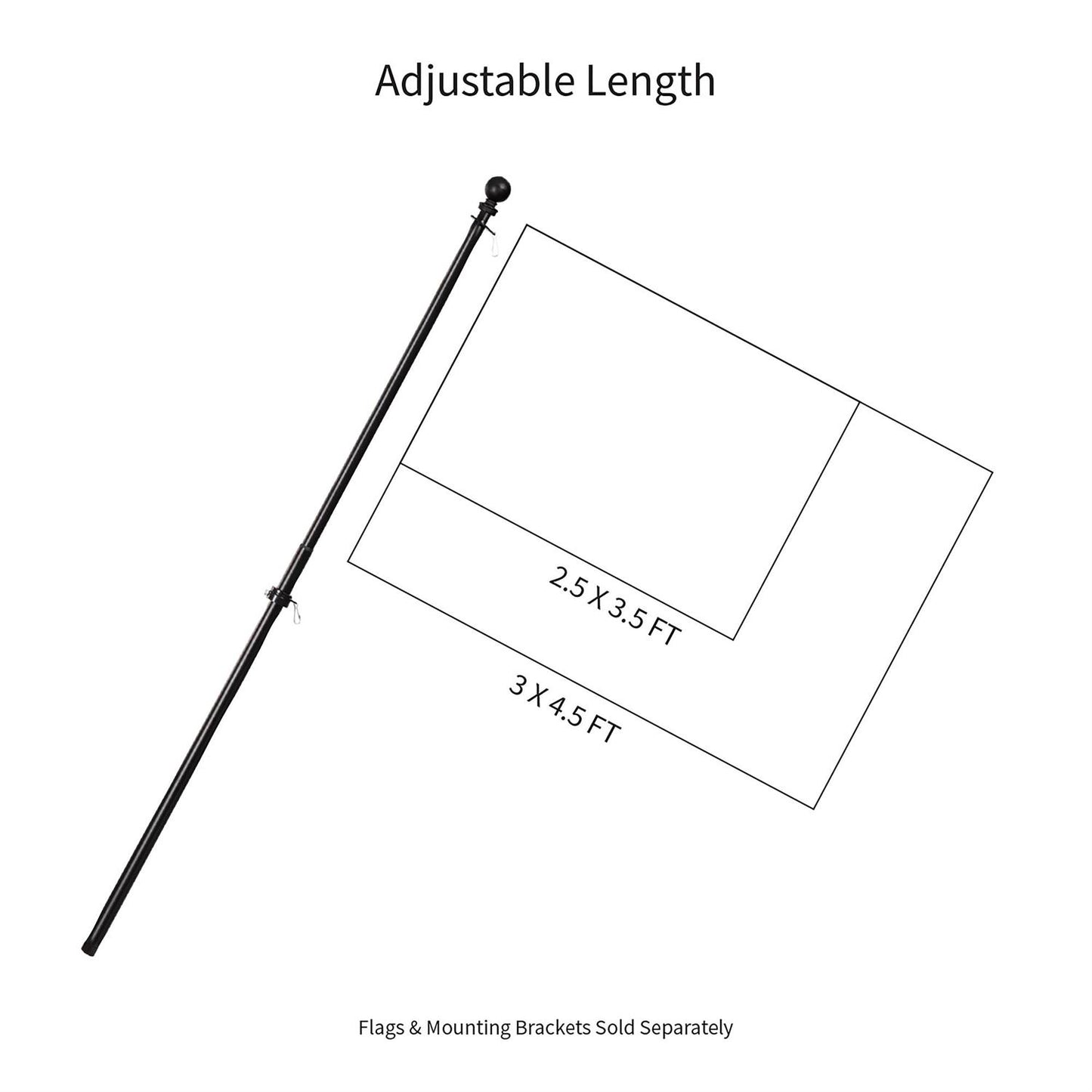 Extendable Metal House Flagpole