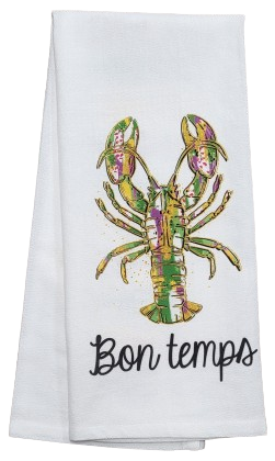 Crawfish Bon temps Mardi Gras Flour Sack Towel