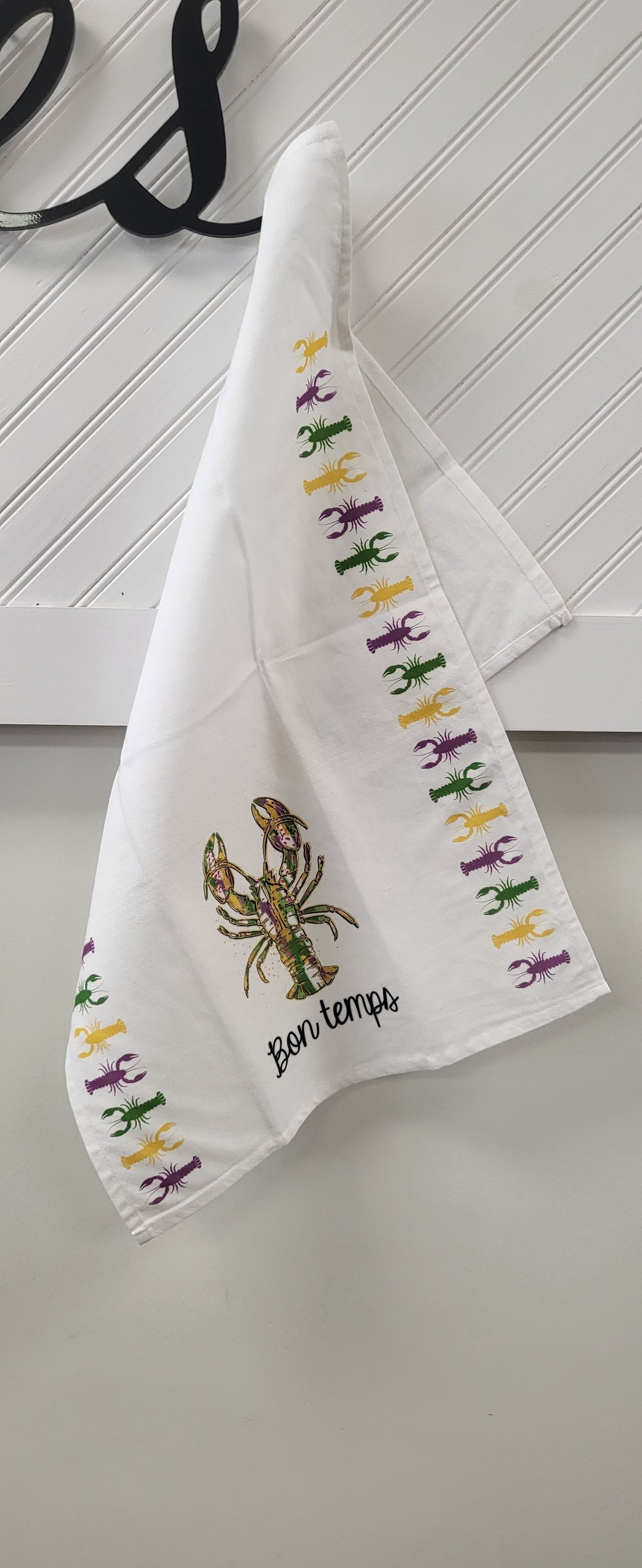 Crawfish Bon temps Mardi Gras Flour Sack Towel