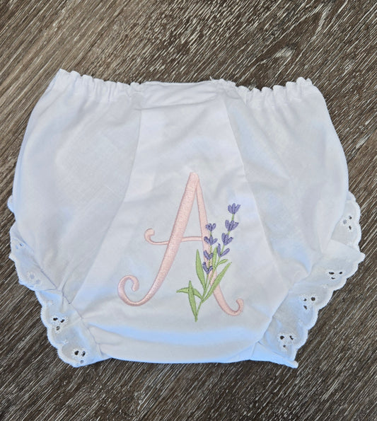 Lavender Embroidered Baby Bloomers