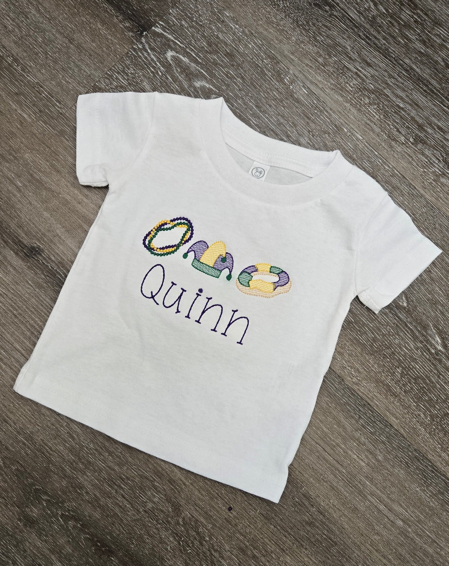 Mardi Gras Trio Sketch Embroidered T-Shirt