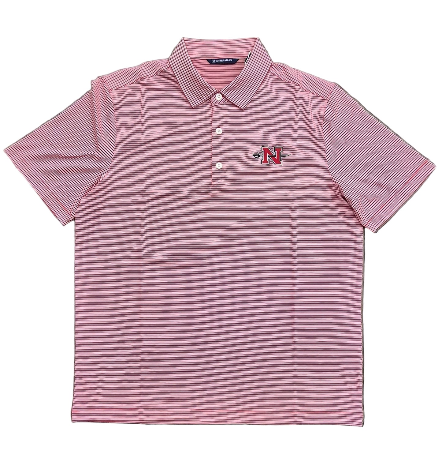 Nicholls Embroidered Cutter & Buck Double Stripe Mens Polo