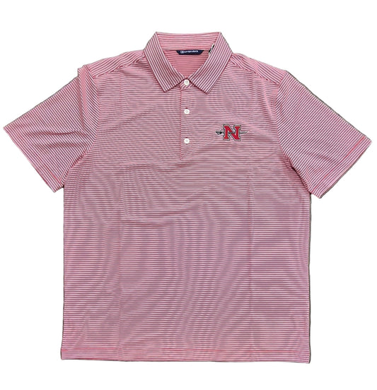 Nicholls Embroidered Cutter & Buck Double Stripe Mens Polo