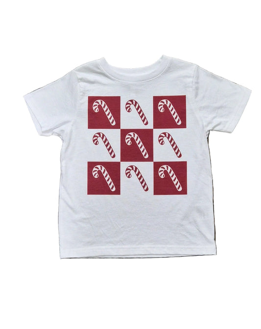 Checkered Candy Cane Short Sleeve Tee