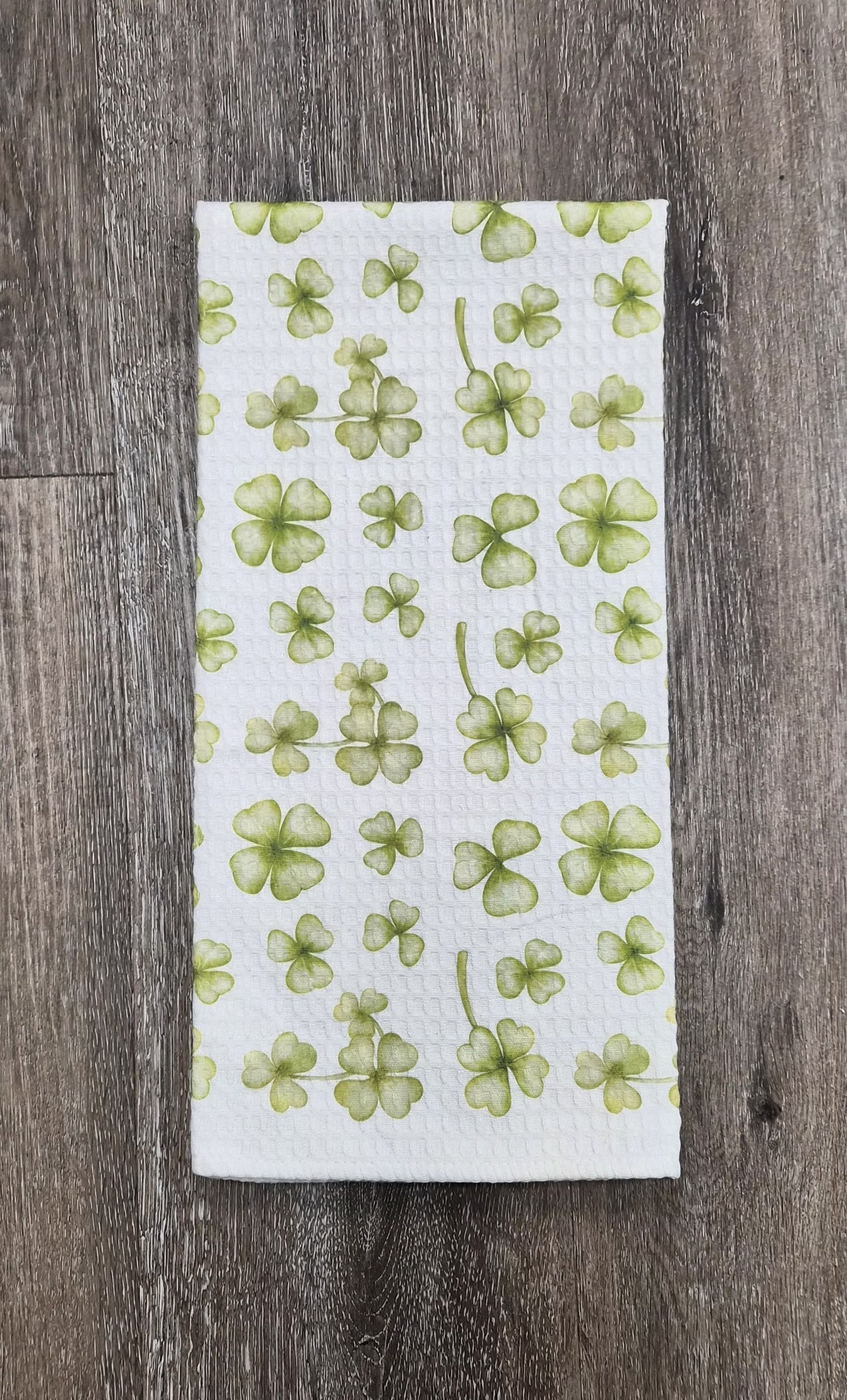 Shamrock Pattern Waffle Towel