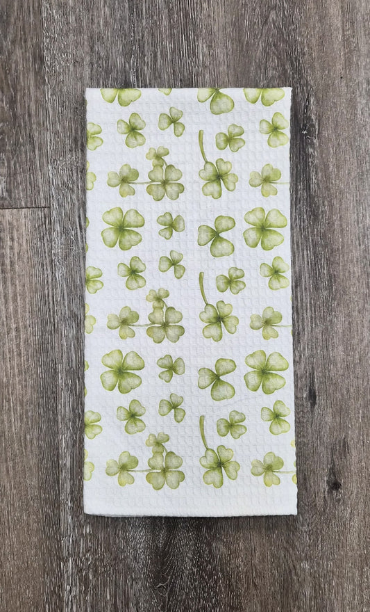 Shamrock Pattern Waffle Towel