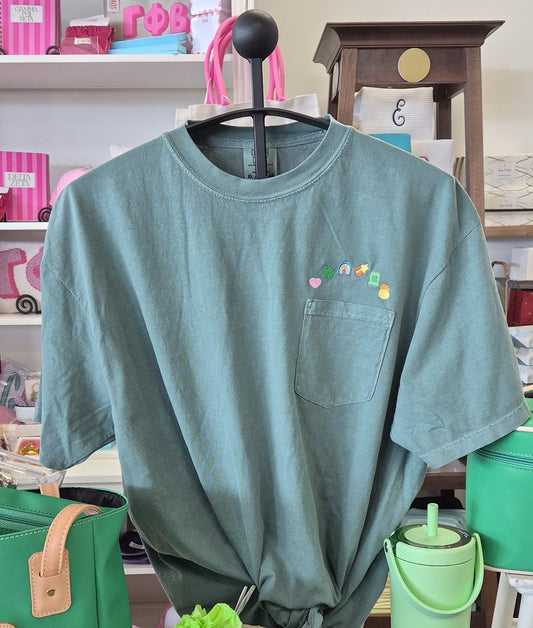 Lucky Charms Embroidered Pocket Comfort Color Tee