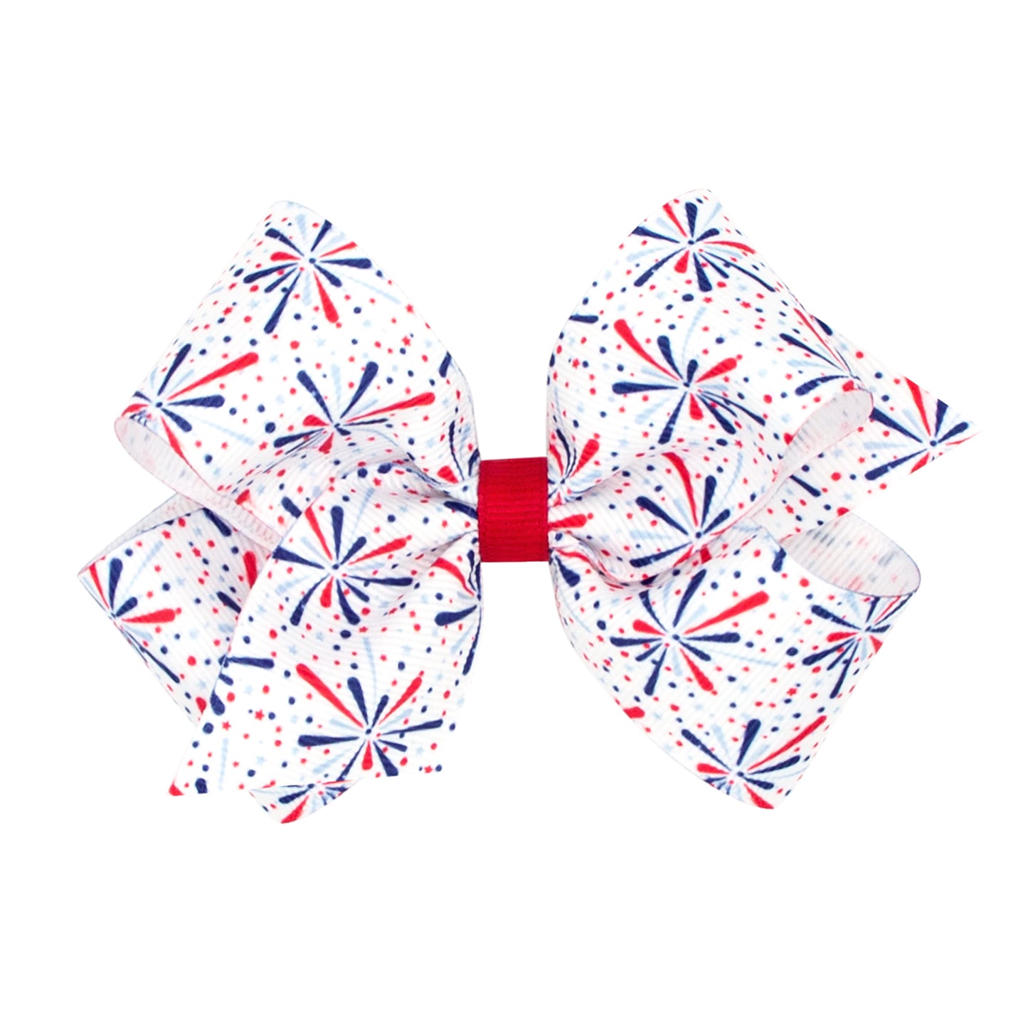 Medium Patriotic Print Grosgrain Hair Bow