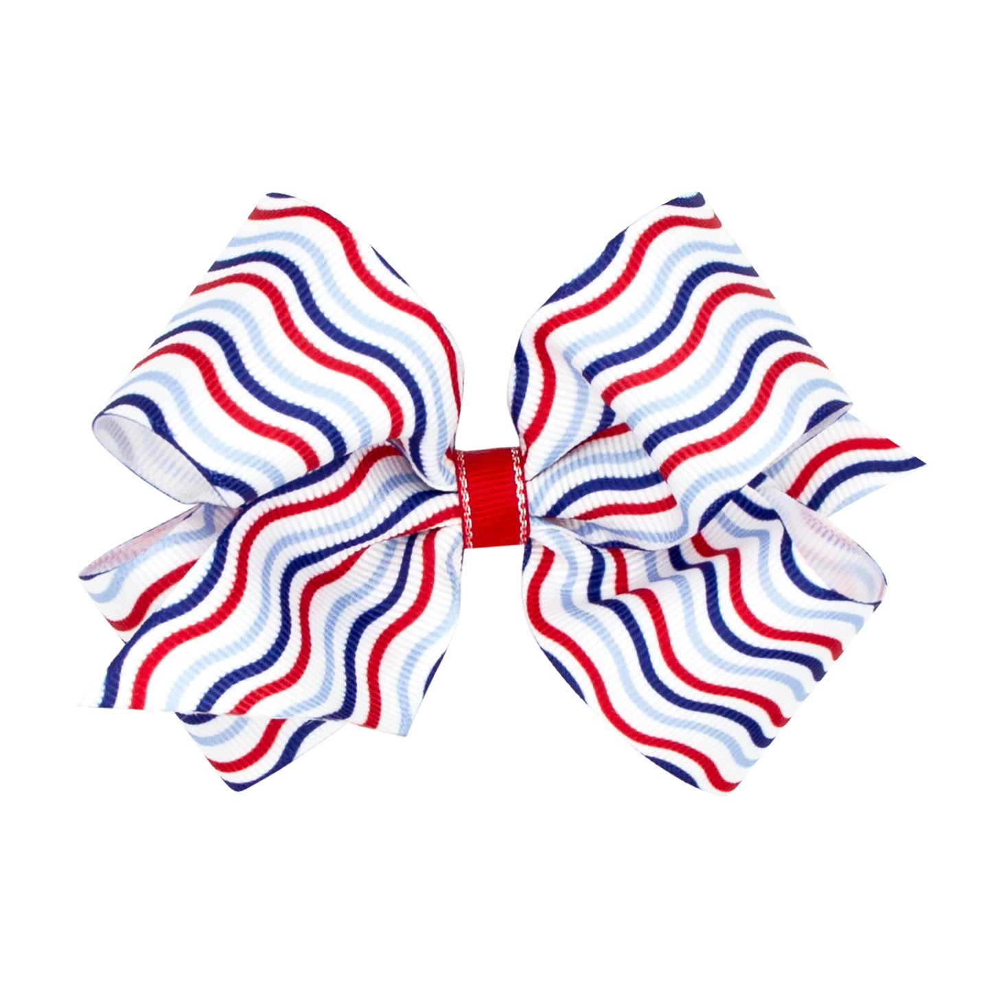 Medium Patriotic Print Grosgrain Hair Bow