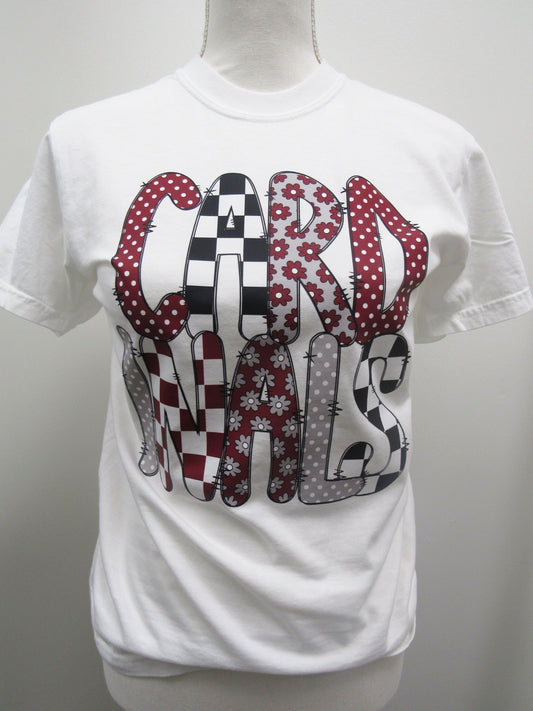 Cardinals Bubble Letter Comfort Color Tee