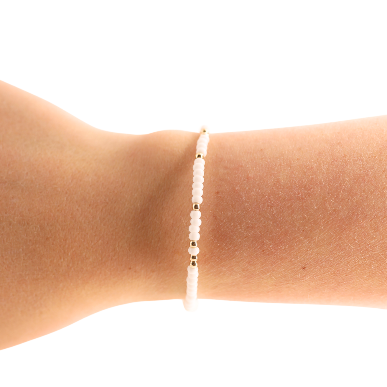 White Sprinkle Bracelet: Petite 6.25 inch