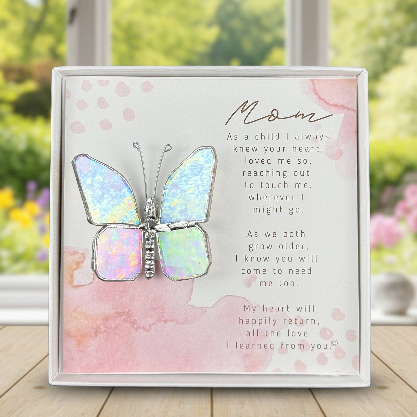 Mom Stained Glass Butterfly