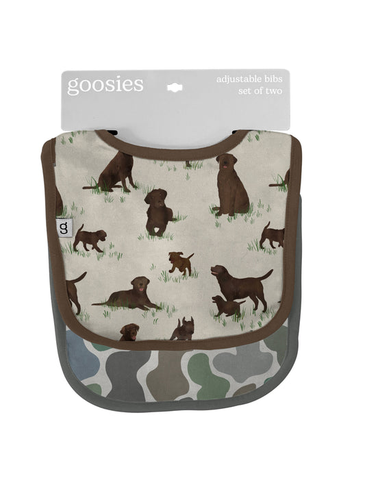 Chocolate Labs & Camo Bib Set
