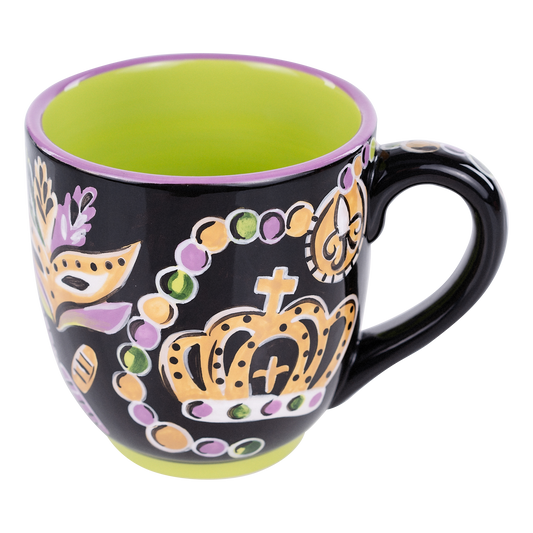 Crowns and Beads Mardi Gras Mug