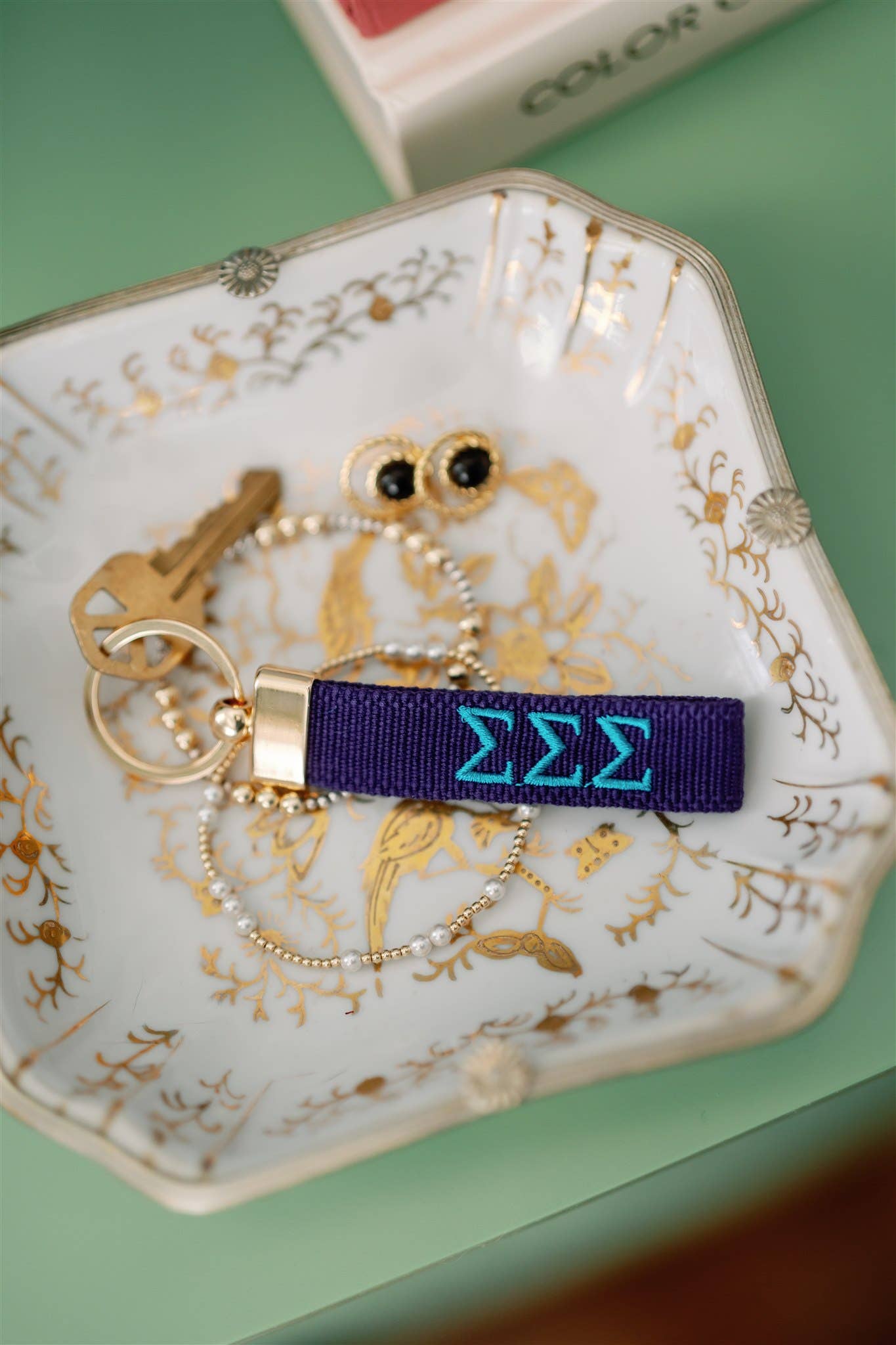 Tri Sigma Embroidered Keychain