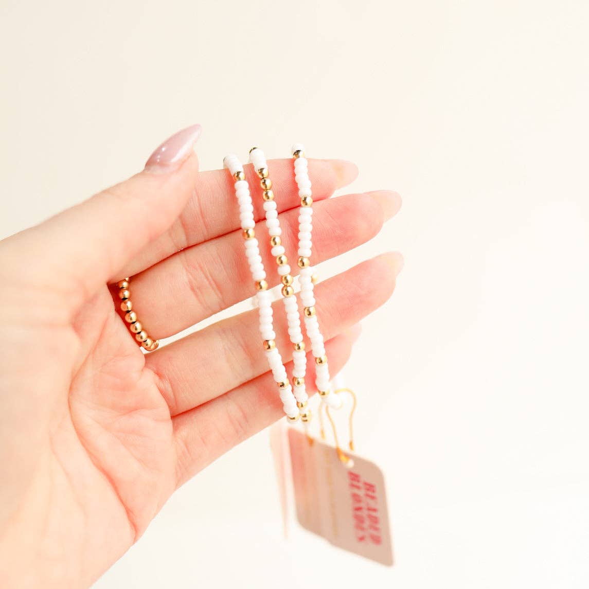 White Sprinkle Bracelet: Petite 6.25 inch