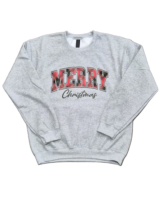 Merry Christmas Plaid Sweatshirt