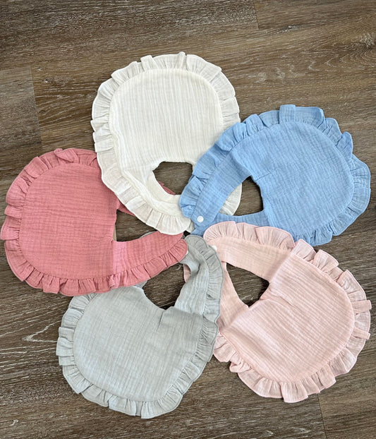 Muslin Ruffle Toddler Bib