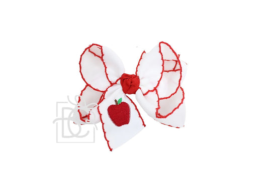 Embroidered Apple Bow