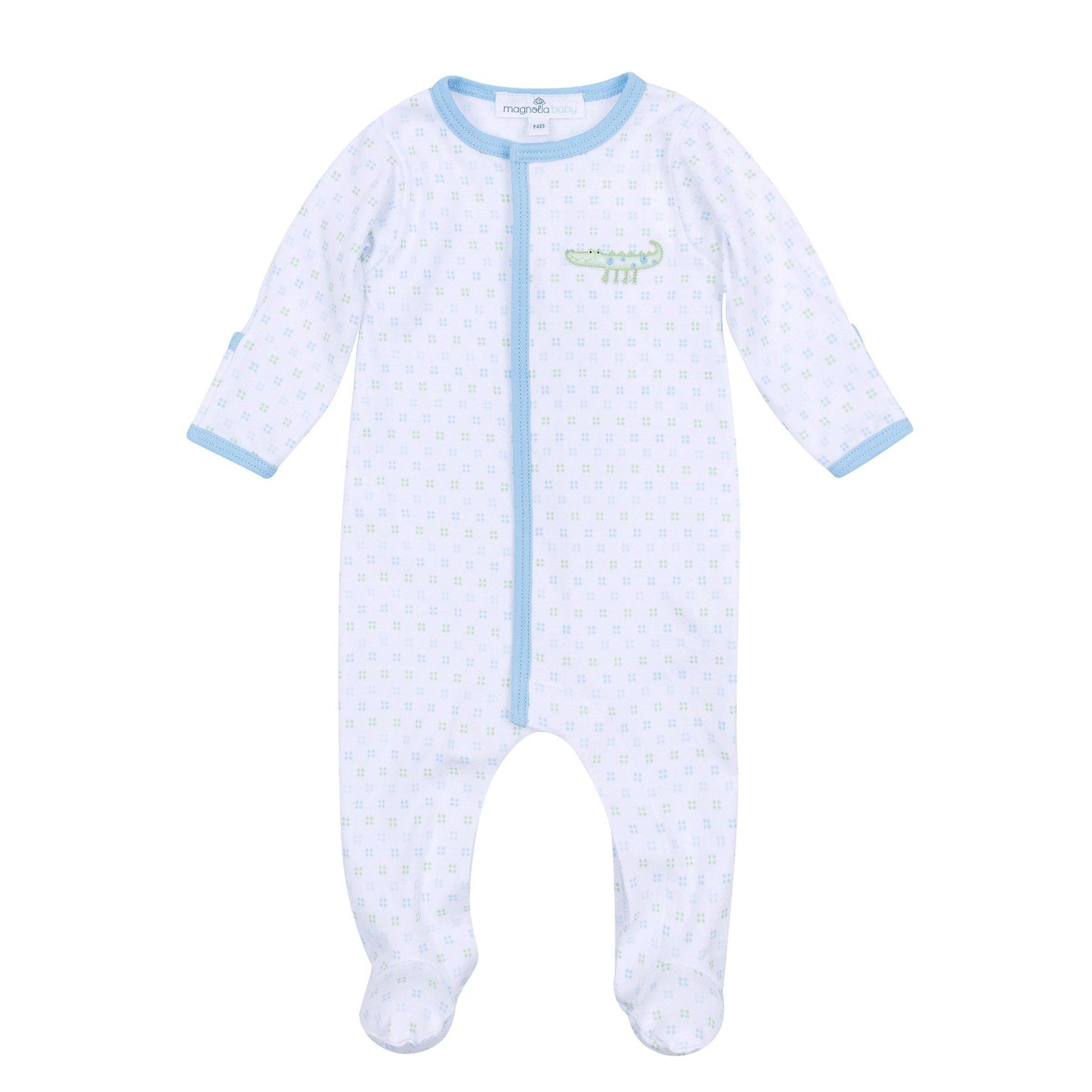 Alligator Pie Embroidered Footie