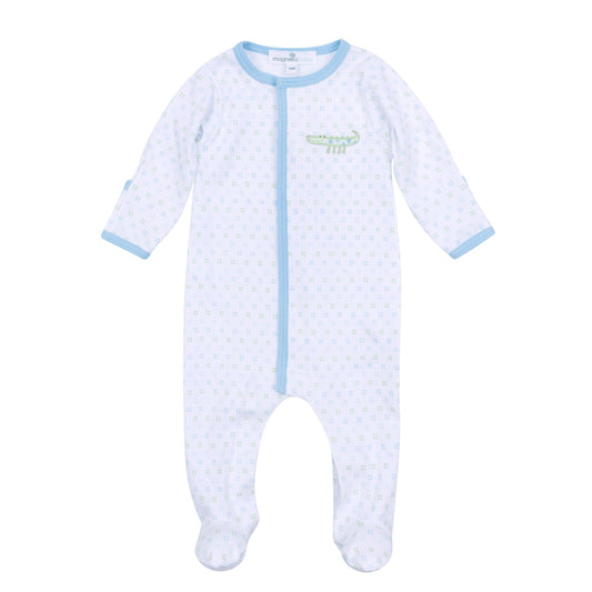 Alligator Pie Embroidered Footie