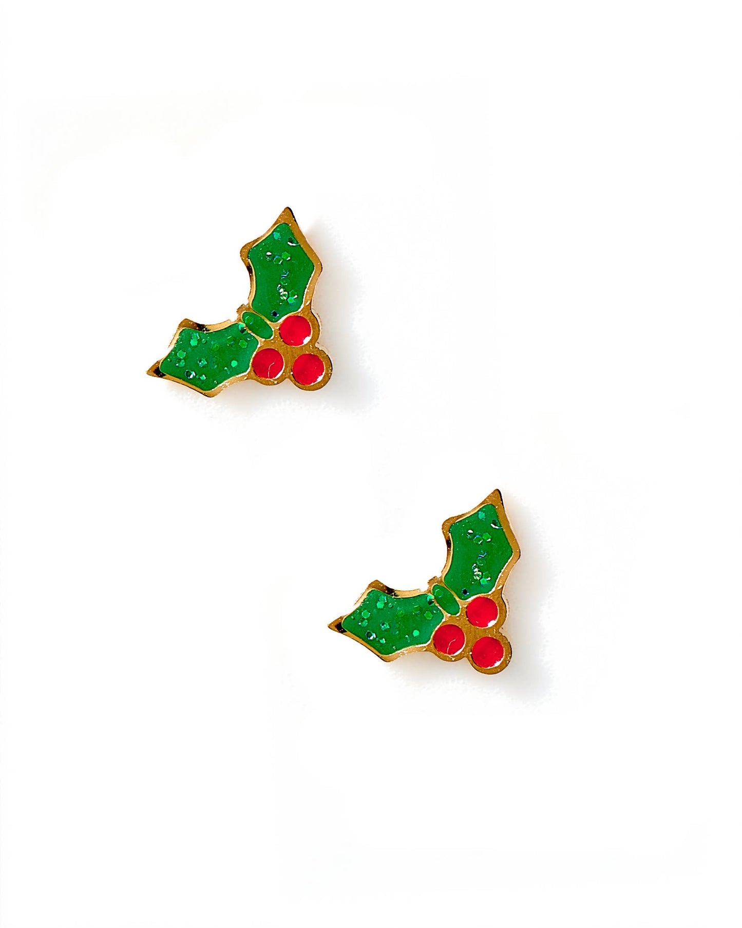 Screwback Stud Earrings - Holly Berry