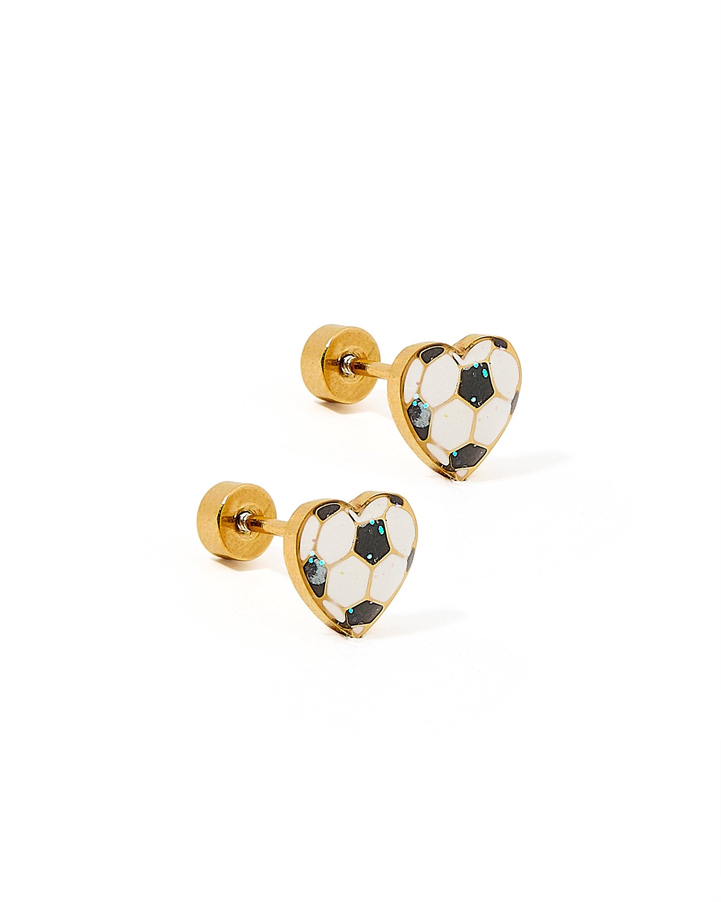 Soccer Screwback Stud Earrings