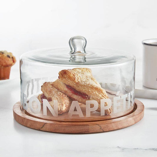 Face to Face Glass Serving Tray - Bon Appetit