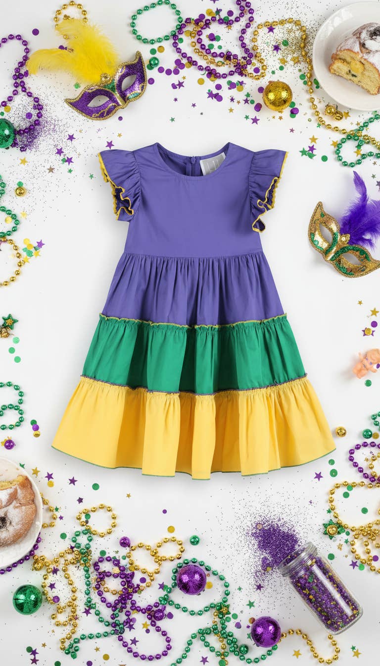 Purple, Green and Gold Mardi Gras Dress